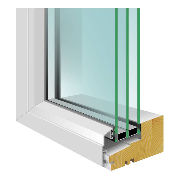 Bleckhall Fast vindu Tre/Alu 3-glass